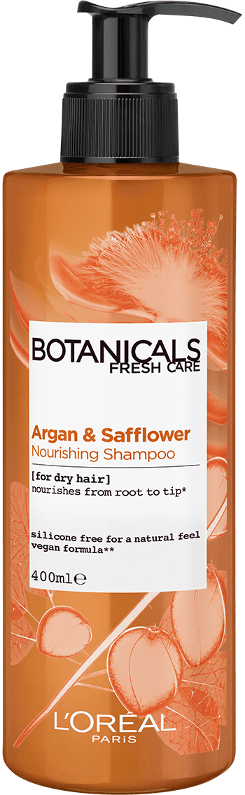 OAPHÅRPLEIEBOTANISKSARGANSAFBLOMSTERSHAMPOOPRODUKTBILDEFRONT